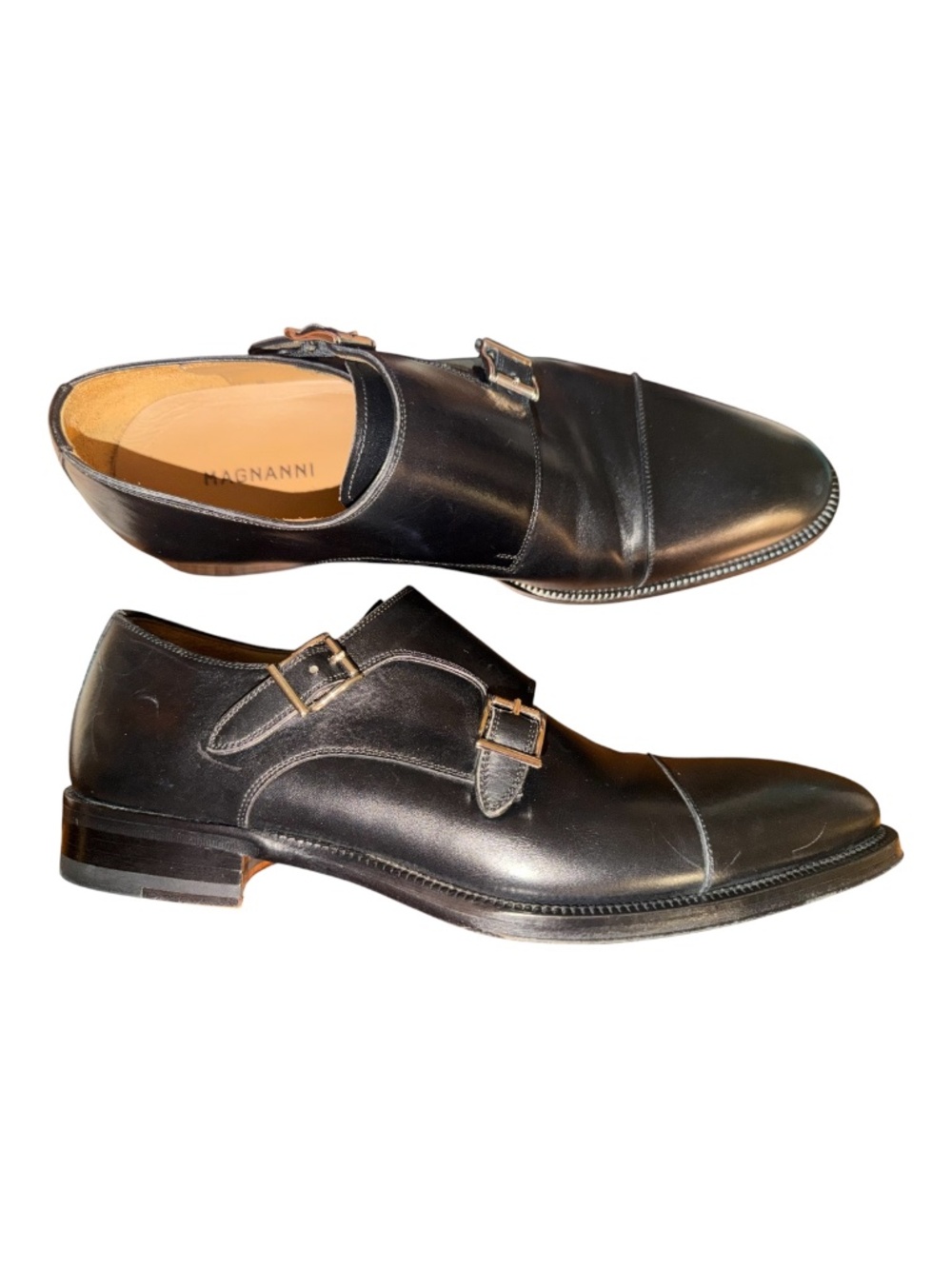 Magnanni Black Buckle Dress Shoes 8.5